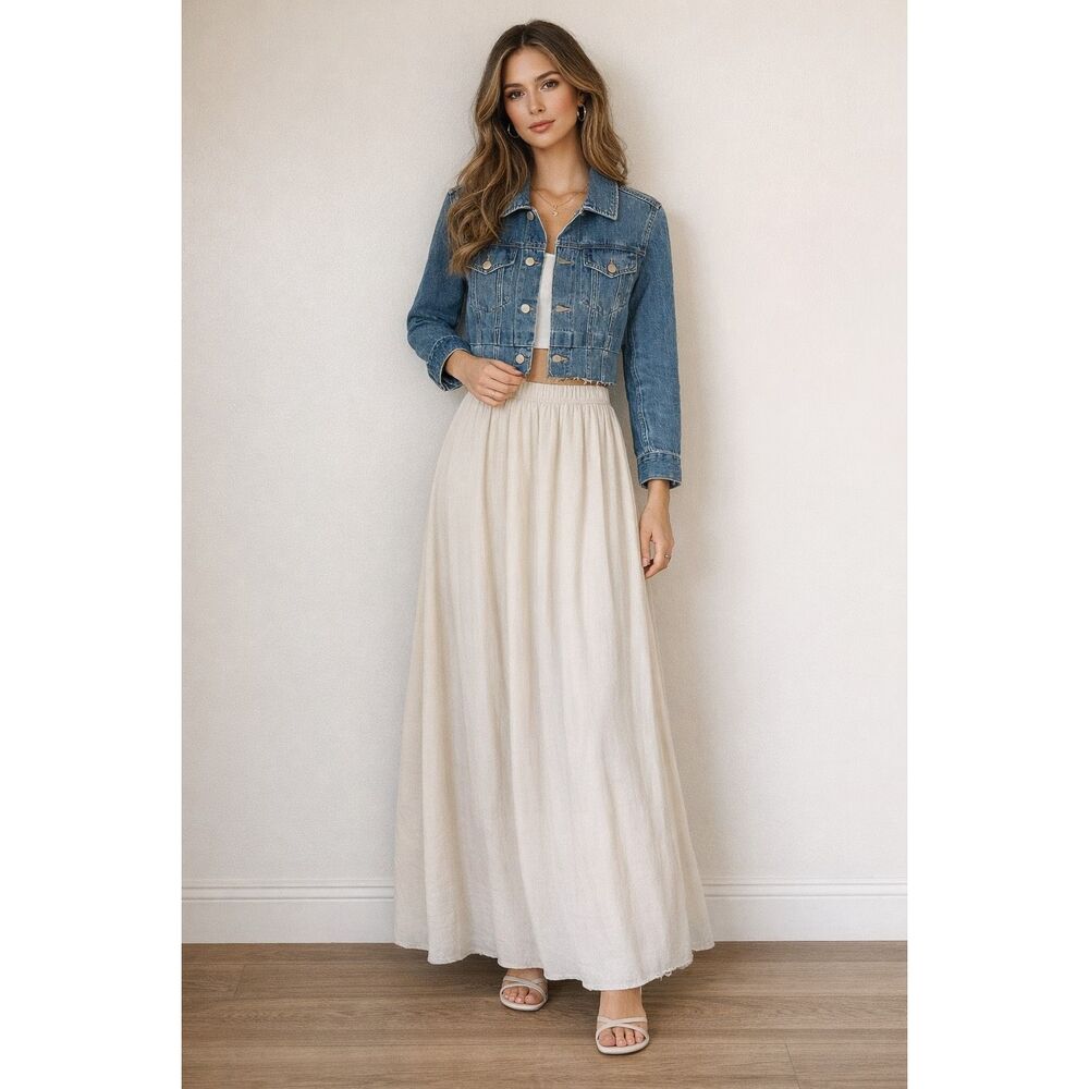 Dear John Semi Cropped Raw Hem 100% Cotton Jean Jacket Small